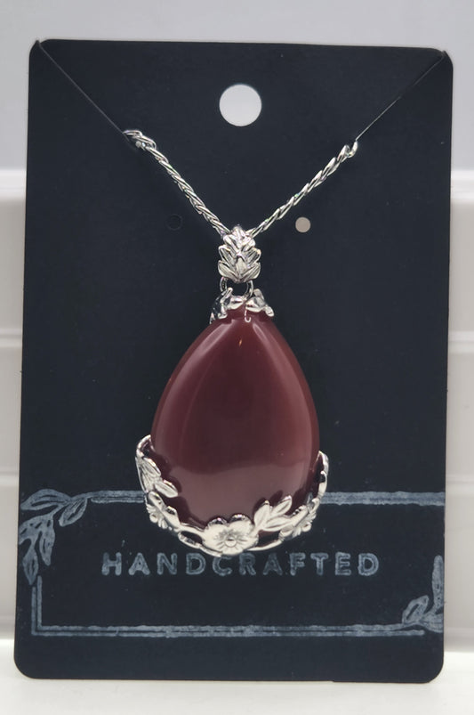 Red Agate Pendant Necklace